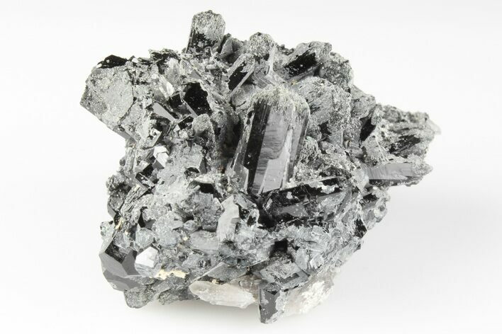 Black Tourmaline (Schorl) Crystal Cluster - Mexico #190532